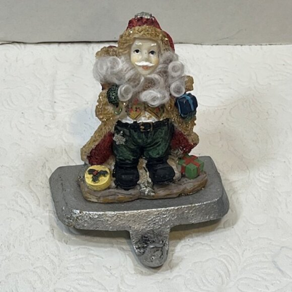 K’s Collection Christmas Santa Claus Stocking Holder Mantle Holiday Decor 4.75"H - Picture 1 of 13
